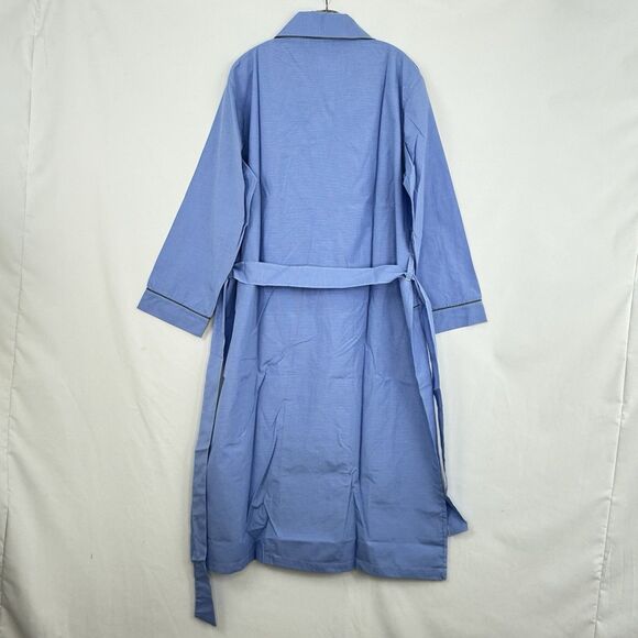 Andrew Scott Mens Blue Long Sleep Robe Premium Cotton Blend Woven Size S/M - Picture 4 of 16